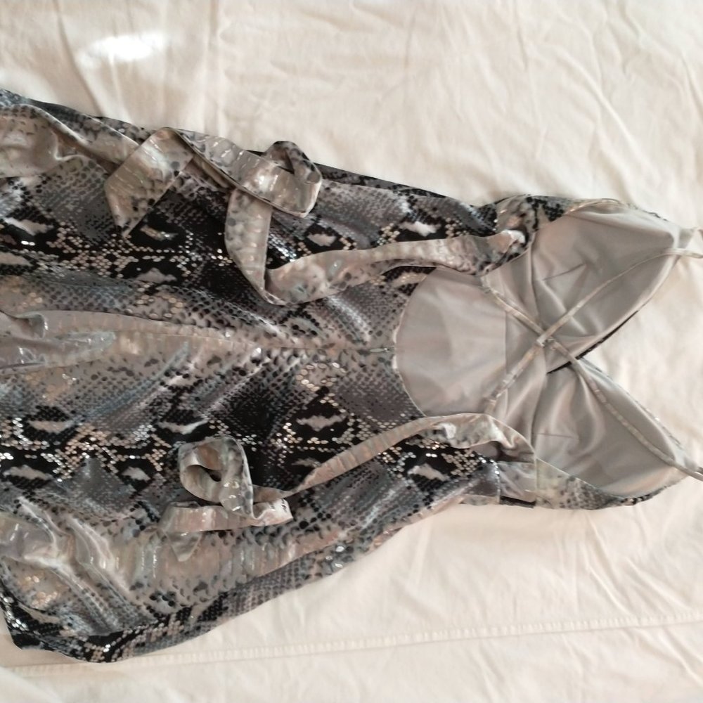 B Darlin dress 1/2 animal print black/grey/pink - Picture 3 of 8